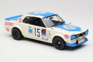Nissan Skyline 2000GT-R KPGC10 #15 K. Takahashi Nissan Works JTCC 1972 Kyosho 1:18 08122B Metall — bild 6 av 8