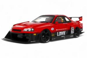 Nissan Skyline ER34 LB Super Silhouette Active Red GT Spirit 1:18 GT570 Resin