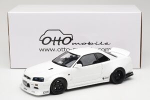 Nissan Skyline GT-R BNR34 by KRC Pearl White Otto 1:18 OT1135 Resin — bild 6 av 6
