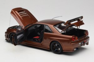 Nissan Skyline GT-R R34 Customized Metallic Bronze MotorHelix 1:18 M83414 Metall — bild 5 av 8