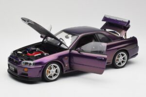 Nissan Skyline GT-R R34 V-Spec Midnight Lila AUTOart 1:18 77305 Metall — bild 2 av 8