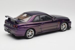 Nissan Skyline GT-R R34 V-Spec Midnight Lila AUTOart 1:18 77305 Metall — bild 3 av 8