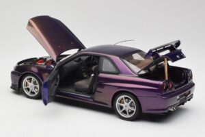 Nissan Skyline GT-R R34 V-Spec Midnight Lila AUTOart 1:18 77305 Metall — bild 5 av 8