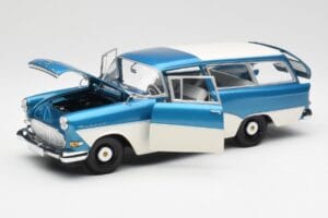 Opel Rekord P1 Caravan Blå Metallic Minichamps 1:18 180043210 Metall — bild 2 av 8