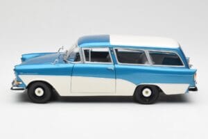 Opel Rekord P1 Caravan Blå Metallic Minichamps 1:18 180043210 Metall — bild 4 av 8