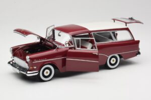 Opel Rekord P1 Caravan Röd Minichamps 1:18 180043211 Metall — bild 2 av 8