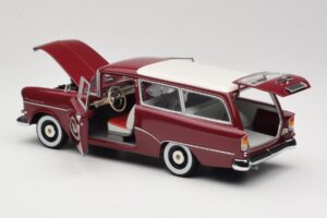 Opel Rekord P1 Caravan Röd Minichamps 1:18 180043211 Metall — bild 5 av 8