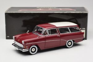Opel Rekord P1 Caravan Röd Minichamps 1:18 180043211 Metall — bild 8 av 8