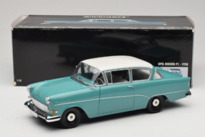 Opel Rekord P1 Turkosblå Minichamps 1:18 180043200 Metall — bild 8 av 8
