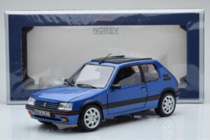 Peugeot 205 GTi 1.9 Med Taklucka Miami Blå Norev 1:18 184844 Metall — bild 8 av 8