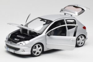 Peugeot 206 RC Aluminium Silver Norev 1:18 184726 Metall — bild 2 av 8