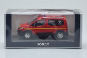 Peugeot Rifter Pompiers Röd Norev 1:43 479069 Metall — bild 4 av 4