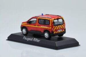 Peugeot Rifter Pompiers Secours Medical Röd Norev 1:43 479070 Metall — bild 3 av 4