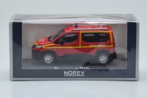 Peugeot Rifter Pompiers Secours Medical Röd Norev 1:43 479070 Metall — bild 4 av 4