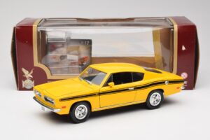 Plymouth Barracuda Gul Road Legends 1:18 92178 Metall — bild 8 av 8
