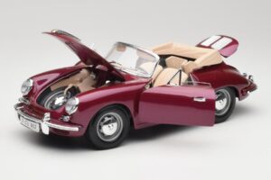 Porsche 356B Cabriolet Aubergine Bburago 1:18 3021-M4 Metall — bild 2 av 8