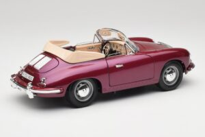 Porsche 356B Cabriolet Aubergine Bburago 1:18 3021-M4 Metall — bild 3 av 8
