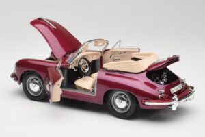 Porsche 356B Cabriolet Aubergine Bburago 1:18 3021-M4 Metall — bild 5 av 8