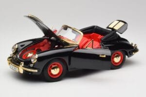Porsche 356B Cabriolet Svart Bburago 1:18 3031D Metall — bild 2 av 8