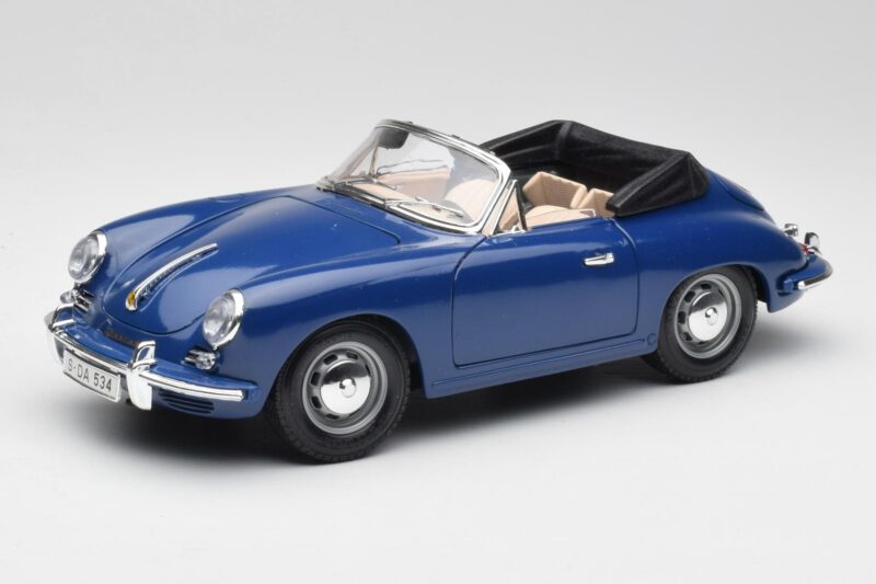 Porsche 356B Cabriolet Blå Bburago 1:18 3051 Metall