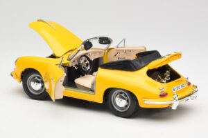 Porsche 356B Cabriolet Gul Bburago 1:18 3031 Metall — bild 5 av 8