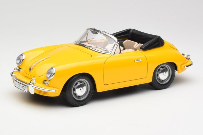 Porsche 356B Cabriolet Gul Bburago 1:18 3031 Metall