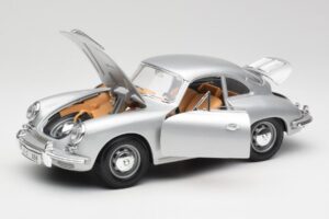 Porsche 356B Silver & Brunt Interiör Bburago 1:18 3021-M2 Metall — bild 2 av 8