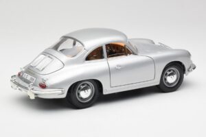 Porsche 356B Silver & Brunt Interiör Bburago 1:18 3021-M2 Metall — bild 3 av 8