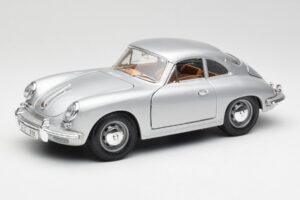 Porsche 356B Silver & Brunt Interiör Bburago 1:18 3021-M2 Metall