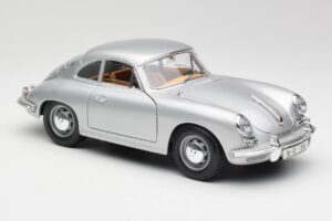 Porsche 356B Silver & Brunt Interiör Bburago 1:18 3021-M2 Metall — bild 6 av 8