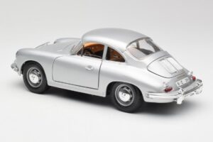 Porsche 356B Silver & Brunt Interiör Bburago 1:18 3021-M2 Metall — bild 7 av 8
