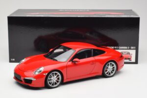 Porsche 911 991 Carrera S Guards Röd Minichamps 1:18 100061020 Metall — bild 8 av 8