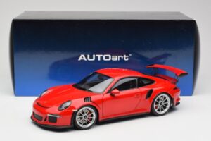 Porsche 911 991 GT3 RS Guards Röd Silver Fälgar AUTOart 1:18 78165 Metall — bild 8 av 8
