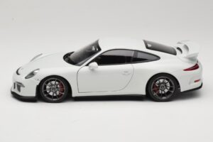 Porsche 911 991 GT3 Vit Med Silverfälgar Minichamps 1:18 113062721 Metall — bild 4 av 8