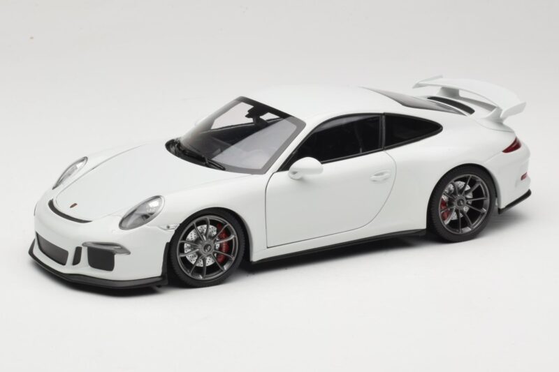 Porsche 911 991 GT3 Vit Med Silverfälgar Minichamps 1:18 113062721 Metall