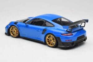 Porsche 911 991.2 GT2 RS Blå med Guldade Fälgar Minichamps 1:18 155068302 Metall — bild 5 av 6