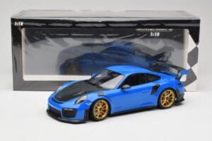 Porsche 911 991.2 GT2 RS Blå med Guldade Fälgar Minichamps 1:18 155068302 Metall — bild 6 av 6