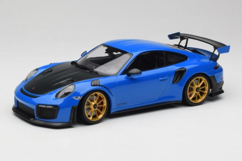 Porsche 911 991.2 GT2 RS Blå med Guldade Fälgar Minichamps 1:18 155068302 Metall