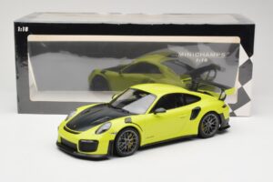 Porsche 911 991.2 GT2 RS Limegrön med Silverfärgade Fälgar Minichamps 1:18 155068309 Metall — bild 6 av 6