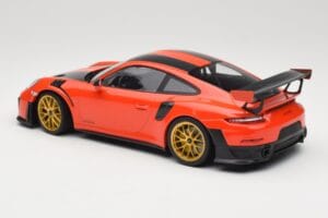 Porsche 911 991.2 GT2 RS Orange Weissach Package Guldade Fälgar Minichamps 1:18 155068305 Metall — bild 5 av 6