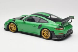 Porsche 911 991.2 GT2 RS Weissach Package British Racing Grön & Guld Hjul Minichamps 1:18 153068318 Metall — bild 5 av 6