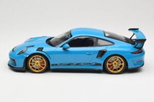 Porsche 911 991.2 GT3 RS Blå med Guldade Fälgar Minichamps 1:18 155068222 Metall — bild 3 av 6