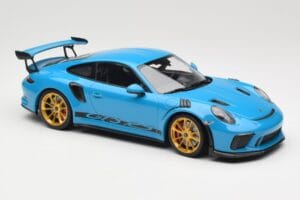 Porsche 911 991.2 GT3 RS Blå med Guldade Fälgar Minichamps 1:18 155068222 Metall — bild 4 av 6