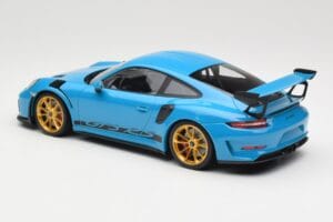 Porsche 911 991.2 GT3 RS Blå med Guldade Fälgar Minichamps 1:18 155068222 Metall — bild 5 av 6