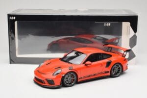Porsche 911 991.2 GT3 RS Lava Orange & Silver Fälgar Minichamps 1:18 155068225 Metall — bild 6 av 6