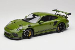 Porsche 911 991.2 GT3 RS Lizard Grön Med Svarta Fälgar Minichamps 1:18 155068233 Metall