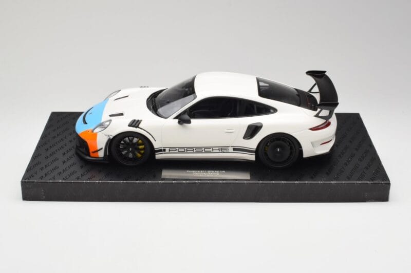 Porsche 911 991.2 GT3 RS Manthey Racing Vit & Blå & Orange Minichamps 1:18 MR-911-GT3RS-1805 Metall
