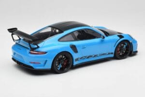 Porsche 911 991.2 GT3 RS Miami Blå Weissach Package & Svarta Magnesium Hjul Minichamps 1:18 153068231 Metall — bild 2 av 6