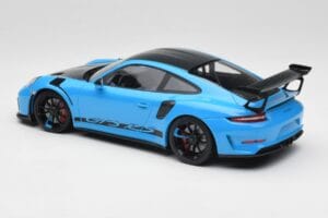 Porsche 911 991.2 GT3 RS Miami Blå Weissach Package & Svarta Magnesium Hjul Minichamps 1:18 153068231 Metall — bild 5 av 6