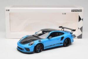 Porsche 911 991.2 GT3 RS Miami Blå Weissach Package & Svarta Magnesium Hjul Minichamps 1:18 153068231 Metall — bild 6 av 6